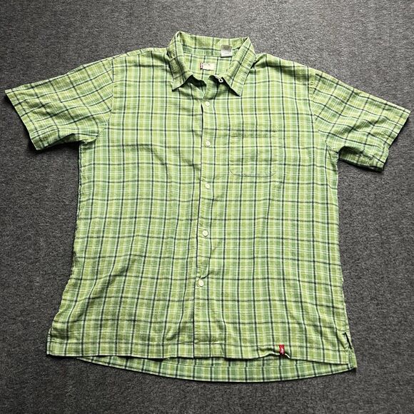 Levi's Red Tab Shirt Mens Size XL Green Plaid Short Sleeve Button Down Cotton - Picture 1 of 7